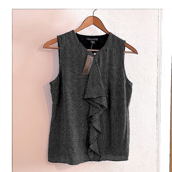 New Covington Lined Chiffon Sleeveless Ruffled Blouse Size Small - Picture 2 of 9